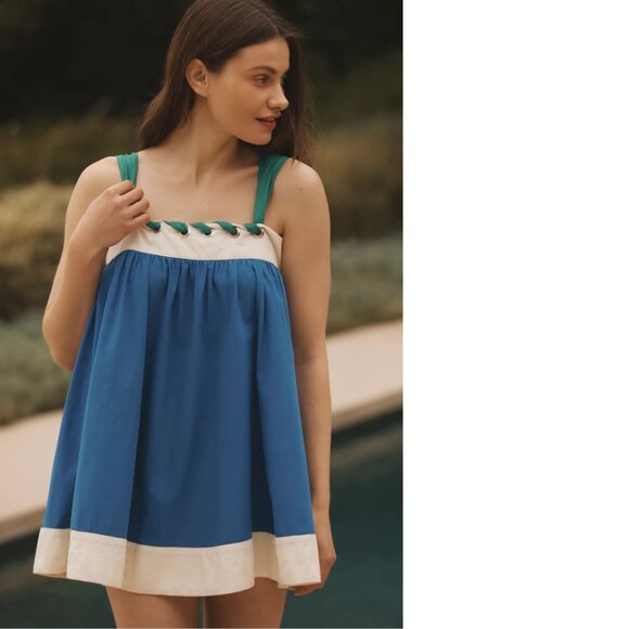 Anthropologie Dresses & Skirts - By Anthropologie Sleeveless Whipstitch Mini dress SIZE M  blue color new nwt